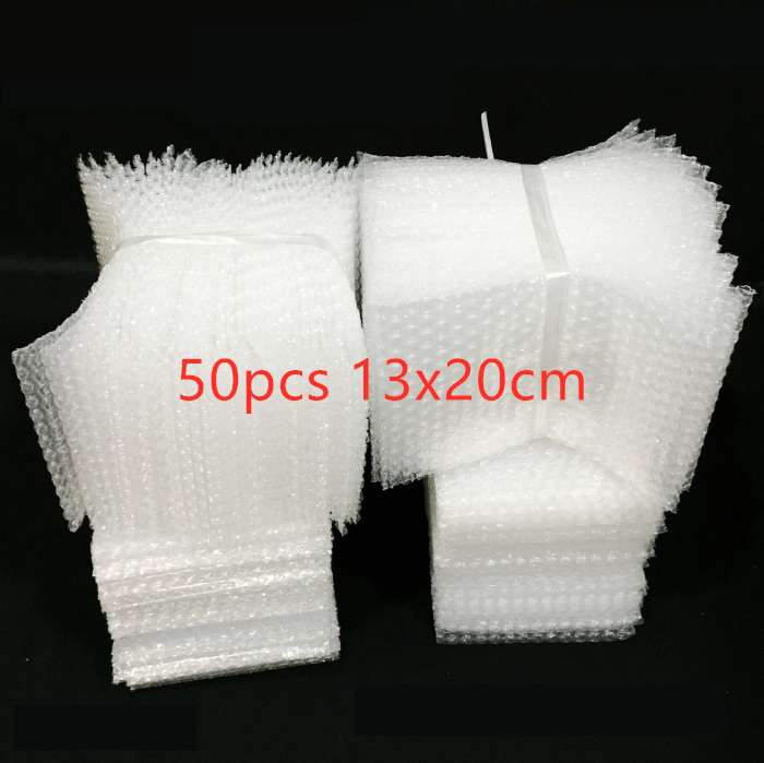 플라스틱 포장 봉투 흰색 거품 포장 봉투 PE 투명 충격 방지 포장 백, 이중 필름 버블 백, 50 개